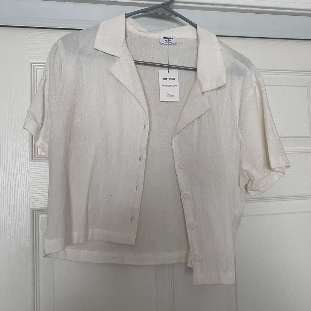 Off-White cropped cotton on button up